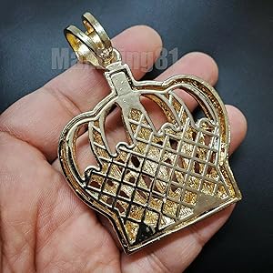 ミュージシャン CROWN NECKLACE GOLD Gold Plated KING Crown Pendant 6mm 24